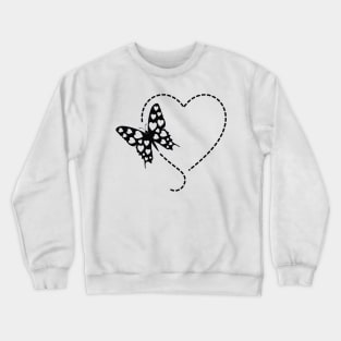 Butterfly with Heart Crewneck Sweatshirt